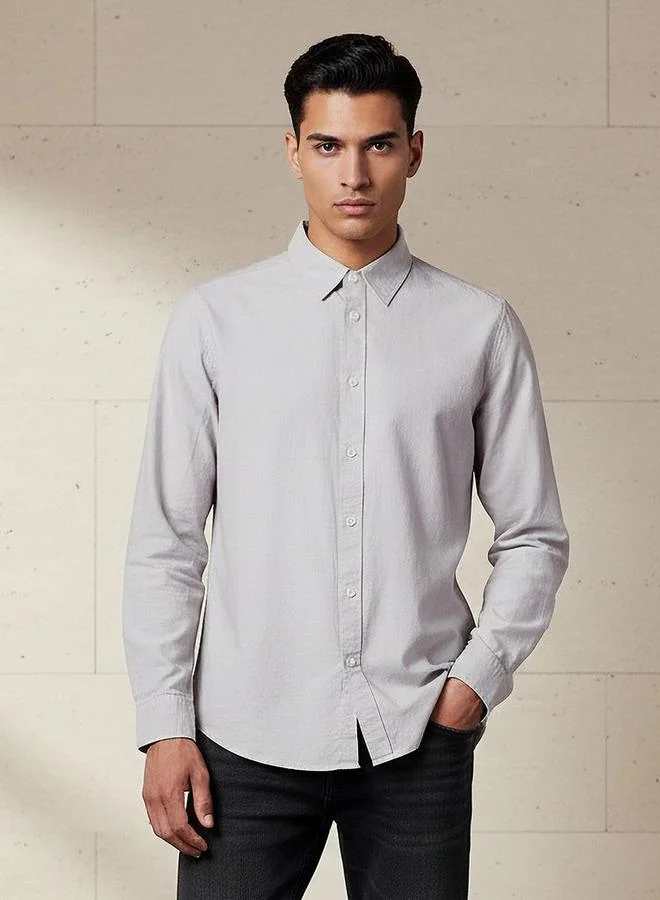سبلاش فيڤ Men Regular Fit Collared Long Sleeve Shirt